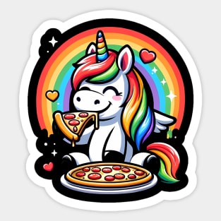 Pizza Unicorn Lover, Love Eating Pizza Sticker